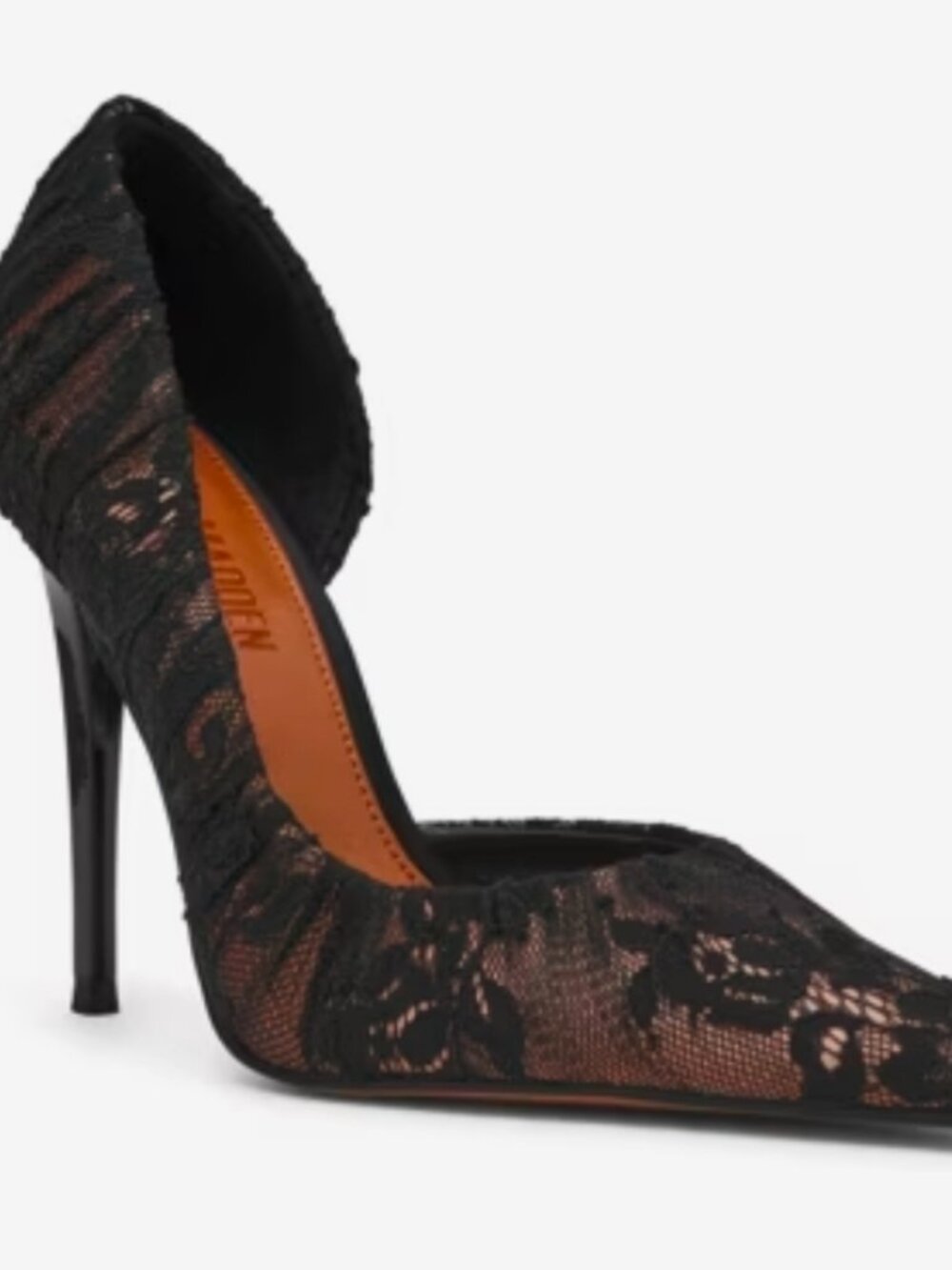 Steve Madden Elegant Stiletto D'Orsay Black Lace Heels Women's Sizes NEW